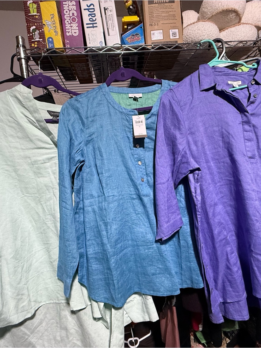 J. Jill Blue & Purple Girls' Tunic Tops - Set of 3